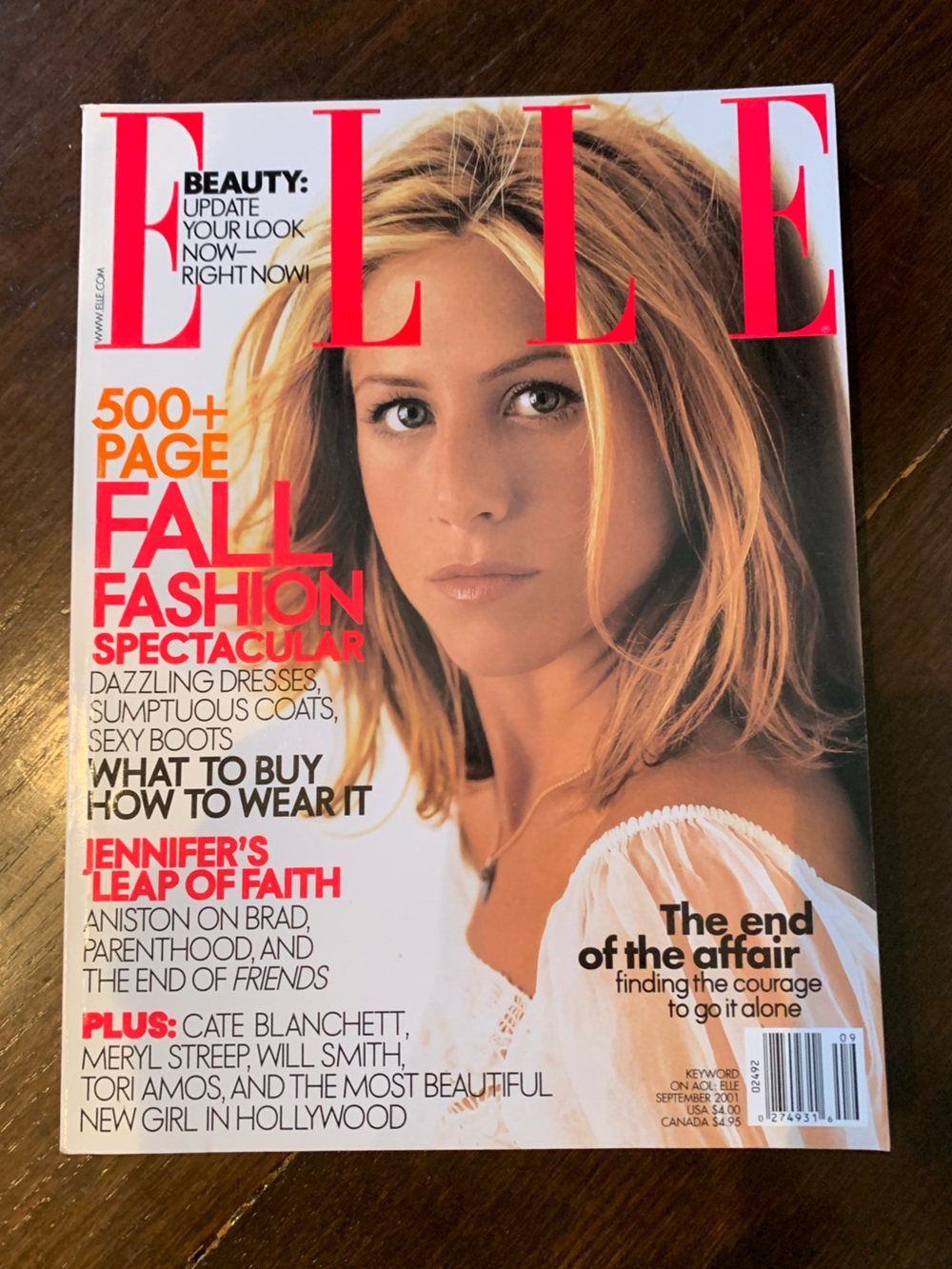 Elle magazine vintage September 2001 Jennifer Aniston